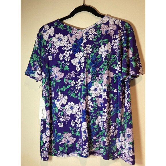 Liz Claiborne Woman's Blouse PXXL - V Neck - Split Short Sleeves - *NEW* - Picture 3 of 5